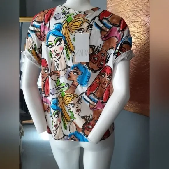 Colorful Graphic Women Top - Picture 6 of 11